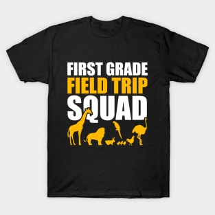 First Grade Field Trip Squad 1st Grade Zoo Crew Safari Kids T-Shirt